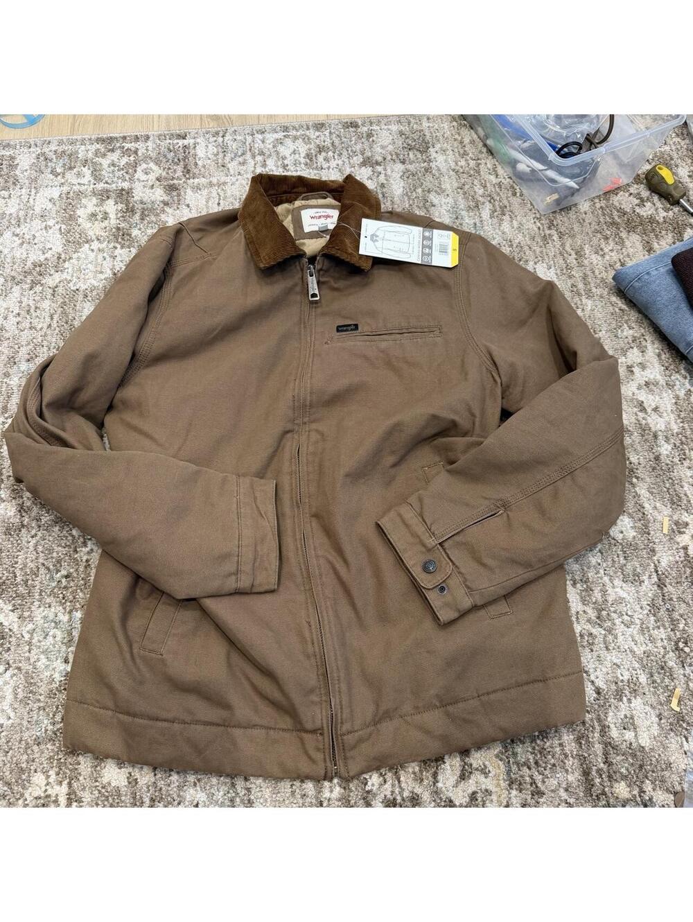 Wrangler Canvas Work Jacket Brown Size S